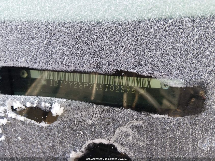 1992 Chevrolet Corvette VIN: 1G1YY23P7N5102396 Lot: 43870307