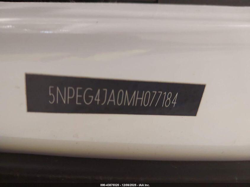 2021 Hyundai Sonata Se VIN: 5NPEG4JA0MH077184 Lot: 43870320