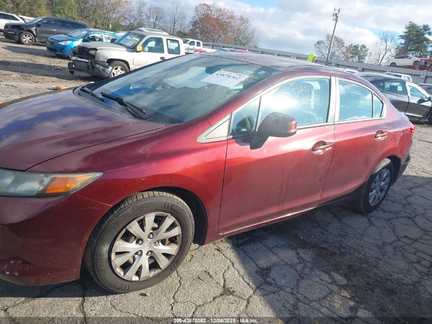 2012 Honda Civic Lx VIN: 2HGFB2F50CH572464 Lot: 43870362