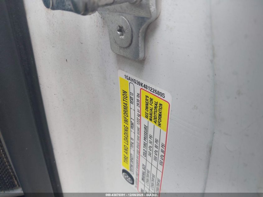 2008 Chevrolet Express Ls VIN: 1GAHG39K481226805 Lot: 43870391