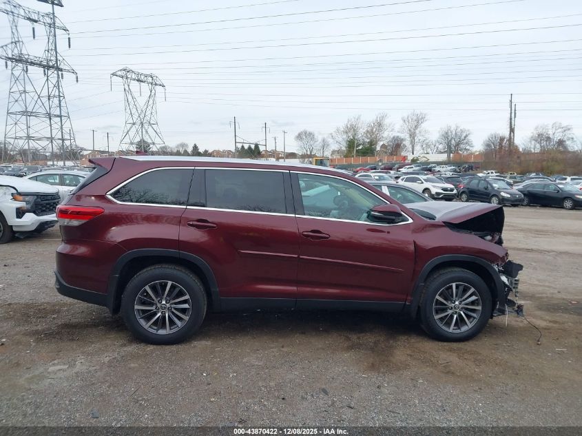 2019 Toyota Highlander Xle VIN: 5TDJZRFH0KS918309 Lot: 43870422