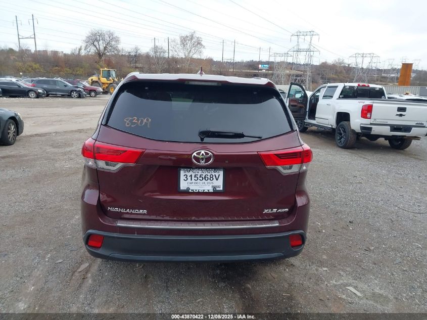 2019 Toyota Highlander Xle VIN: 5TDJZRFH0KS918309 Lot: 43870422