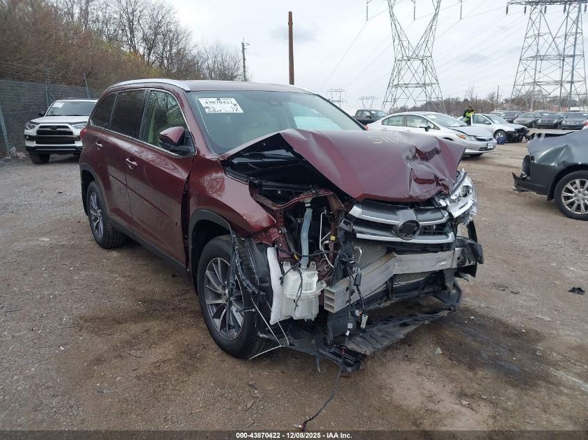 2019 Toyota Highlander Xle VIN: 5TDJZRFH0KS918309 Lot: 43870422