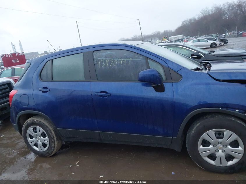 2017 Chevrolet Trax Ls VIN: 3GNCJKSB4HL196034 Lot: 43870947
