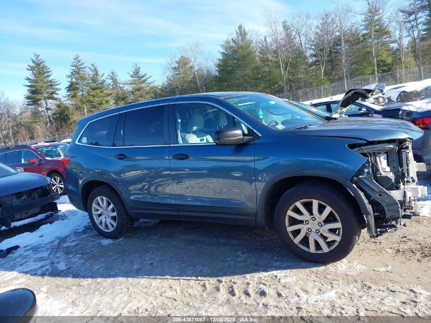 2019 Honda Pilot Lx VIN: 5FNYF6H17KB098949 Lot: 43871087