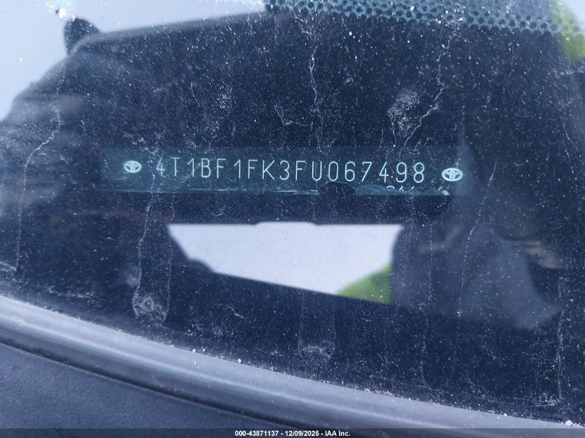 2015 Toyota Camry Se VIN: 4T1BF1FK3FU067498 Lot: 43871137