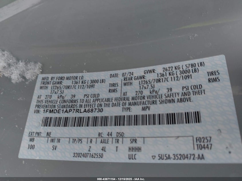 1FMDE1AP7RLA68730 2024 FORD BRONCO photo no. 9