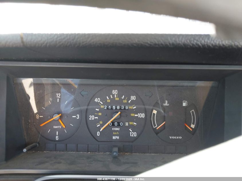 1991 Volvo 240 VIN: YV1AA8840M1441323 Lot: 43871196