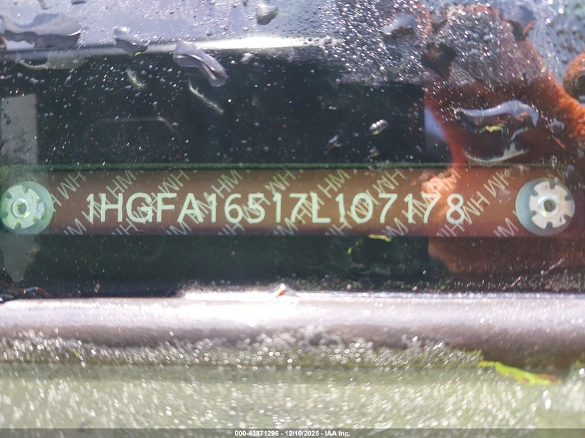 1HGFA16517L107178 2007 HONDA CIVIC photo no. 9