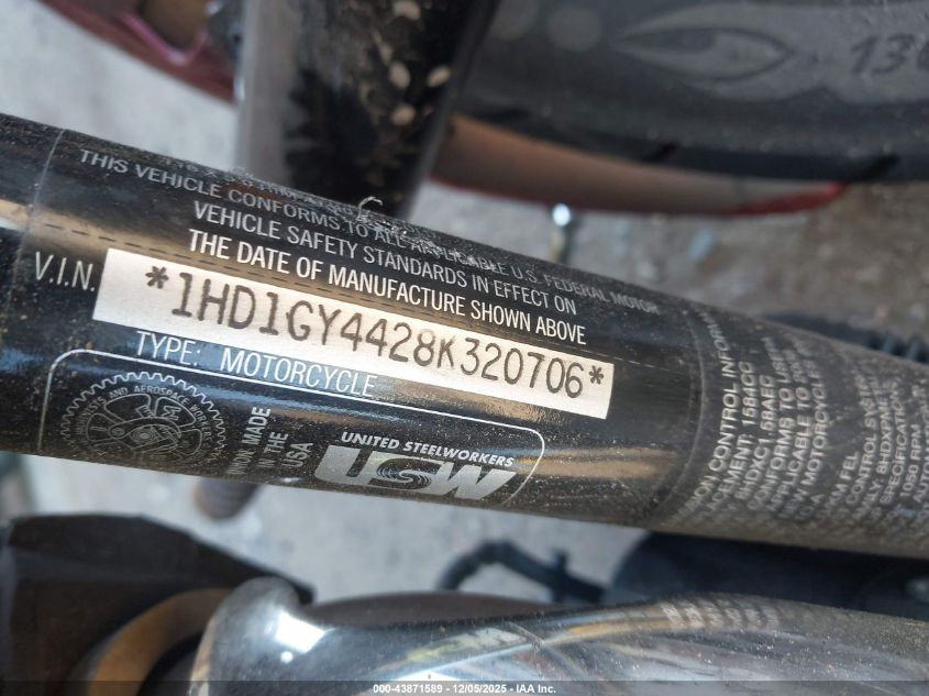 2008 Harley-Davidson Fxdf VIN: 1HD1GY4428K320706 Lot: 43871589