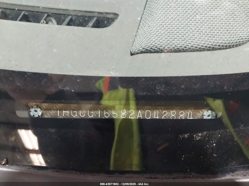 2002 Honda Accord 3.0 Ex VIN: 1HGCG16582A042884 Lot: 43871602