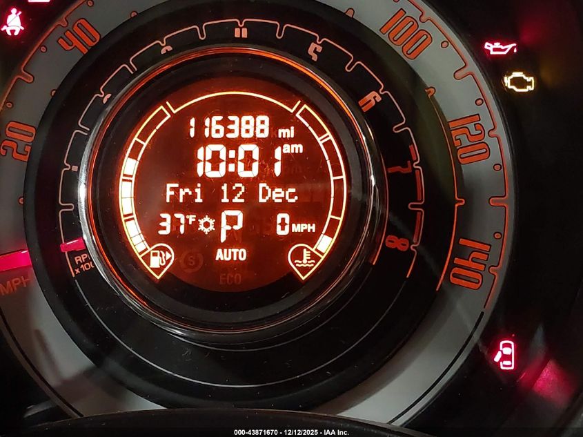 2014 Fiat 500 Lounge VIN: 3C3CFFCR5ET262748 Lot: 43871670