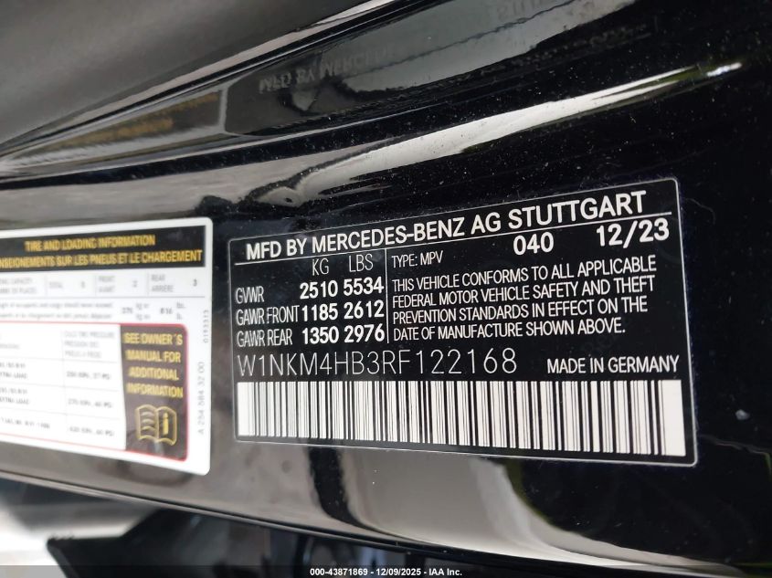 2024 Mercedes-Benz Glc 300 4Matic Suv VIN: W1NKM4HB3RF122168 Lot: 43871869