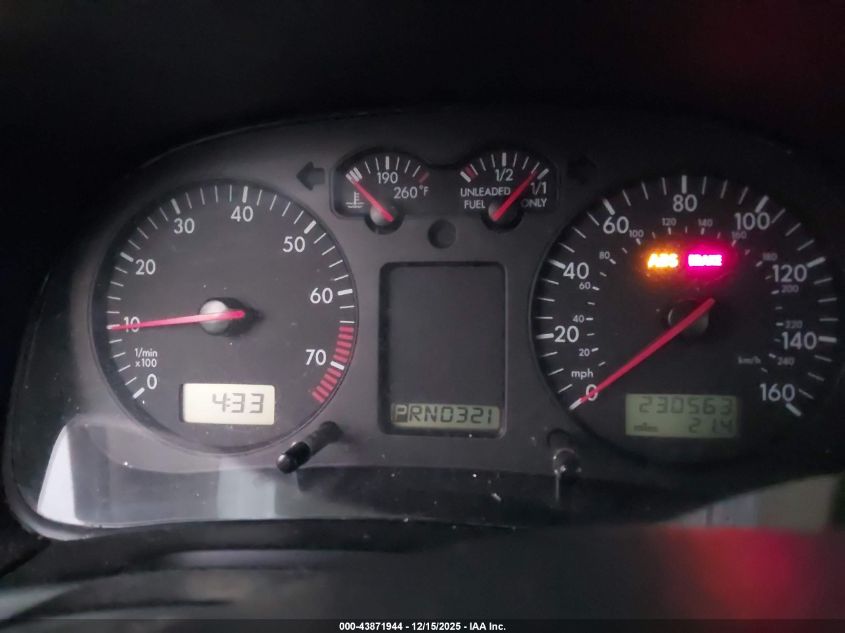 1999 Volkswagen Jetta Gl VIN: 3VWRA29M9XM090601 Lot: 43871944