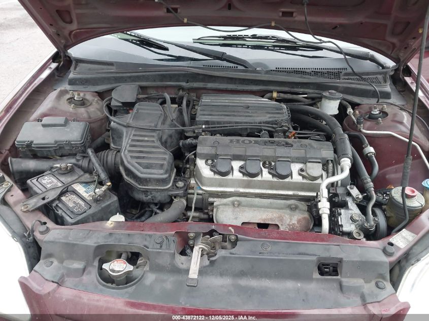 2002 Honda Civic Lx VIN: 2HGES16592H572533 Lot: 43872122