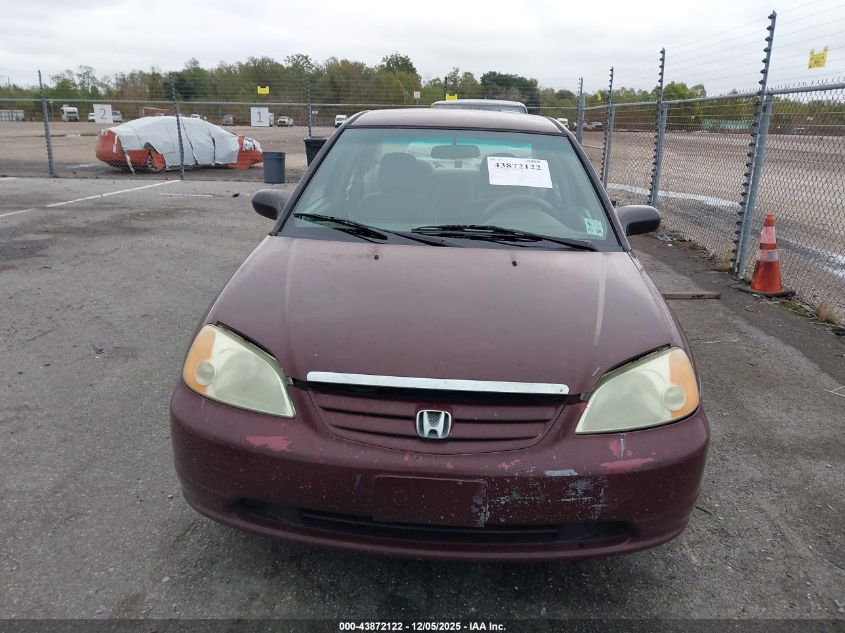 2002 Honda Civic Lx VIN: 2HGES16592H572533 Lot: 43872122