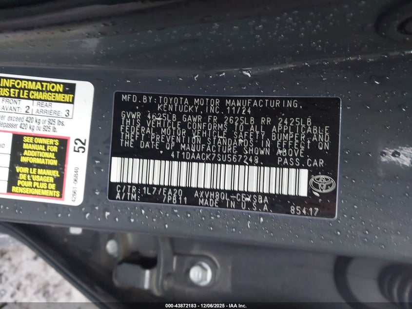 4T1DAACK7SU567248 2025 TOYOTA CAMRY photo no. 9