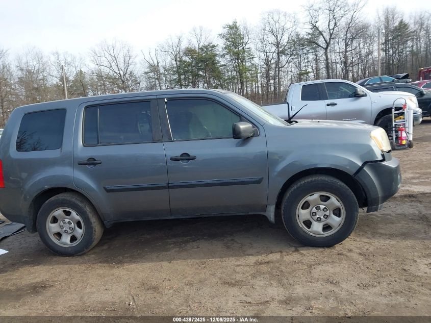 2010 Honda Pilot Lx VIN: 5FNYF4H25AB008144 Lot: 43872425