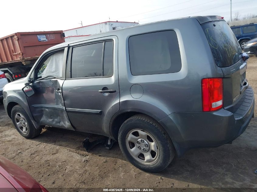2010 Honda Pilot Lx VIN: 5FNYF4H25AB008144 Lot: 43872425