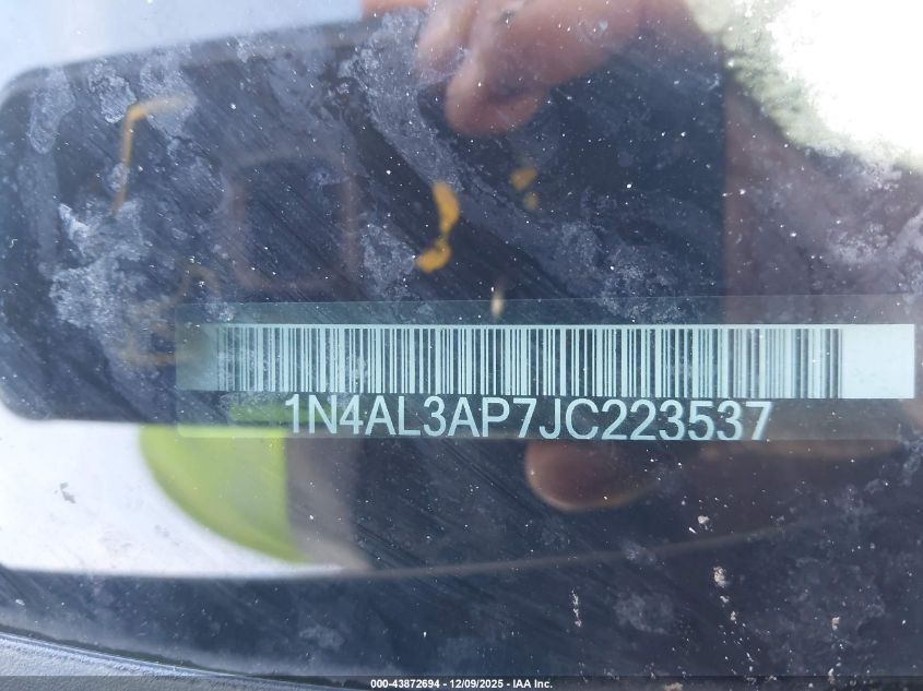 2018 Nissan Altima 2.5 Sl VIN: 1N4AL3AP7JC223537 Lot: 43872694