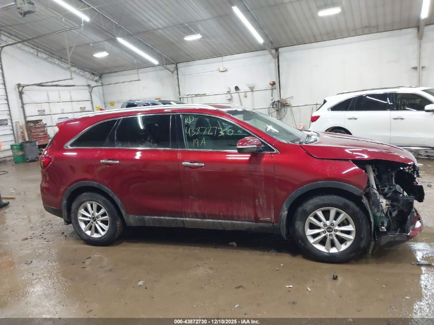 2019 Kia Sorento 2.4L Lx VIN: 5XYPGDA30KG595858 Lot: 43872730