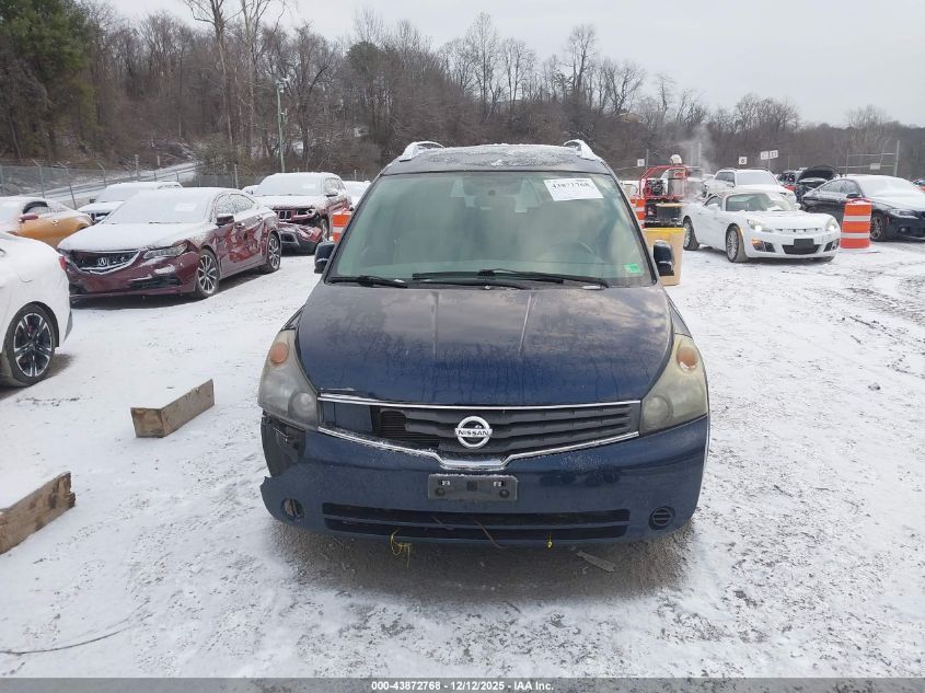 2008 Nissan Quest 3.5 S VIN: 5N1BV28U48N110993 Lot: 43872768