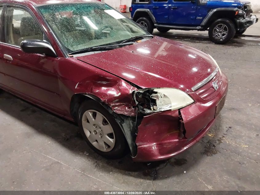 2003 Honda Civic Ex VIN: 2HGES26773H550457 Lot: 43873004