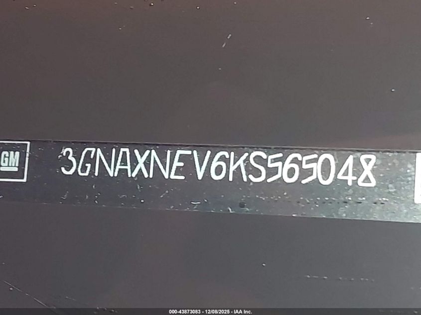 2019 Chevrolet Equinox Premier VIN: 3GNAXNEV6KS565048 Lot: 43873083