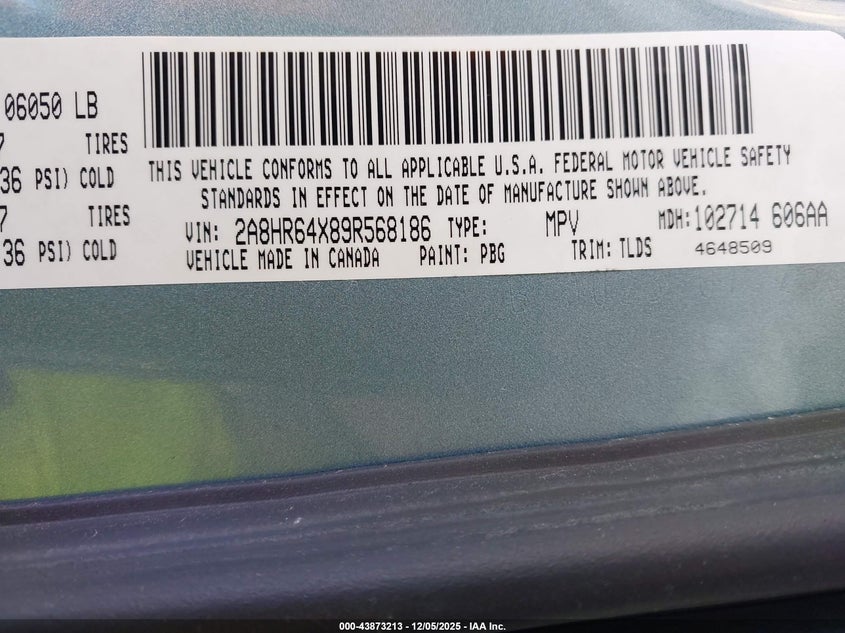2A8HR64X89R568186 2009 CHRYSLER TOWN & COUNTRY photo no. 9