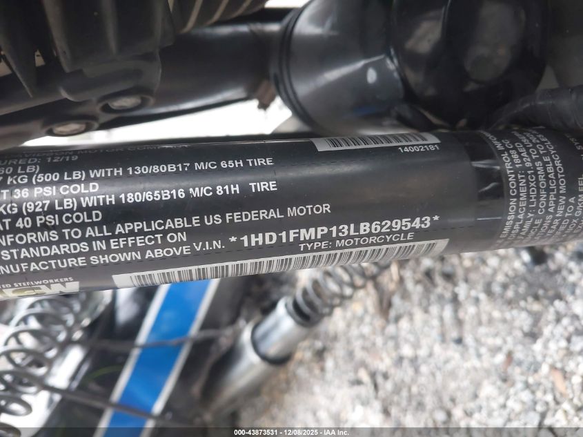 2020 Harley-Davidson Flhtp VIN: 1HD1FMP13LB629543 Lot: 43873531