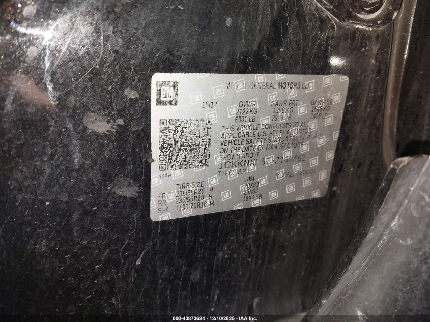 2018 GMC Acadia Denali VIN: 1GKKNXLS7JZ162452 Lot: 43873624