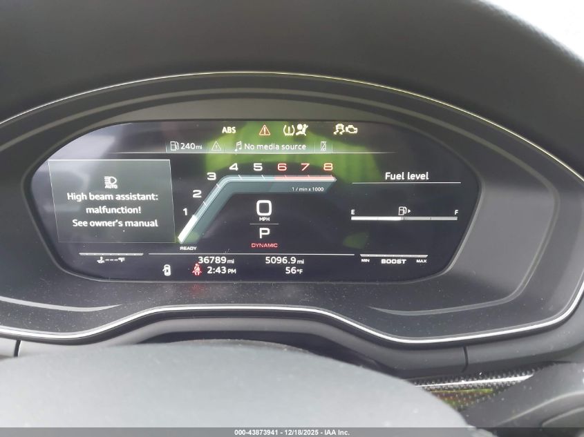 2022 Audi S5 Sportback Premium Plus Tfsi Quattro Tiptronic VIN: WAUC4CF55NA011807 Lot: 43873941