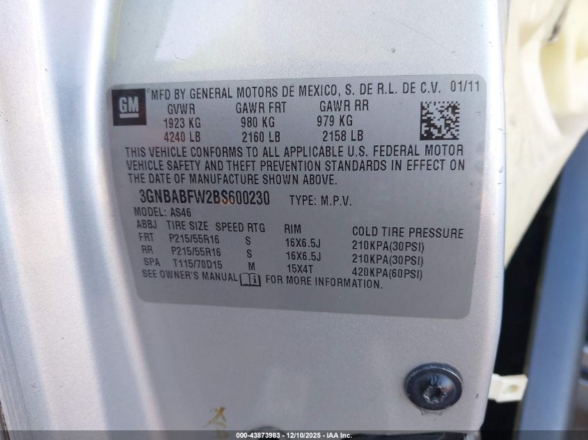 2008 Chevrolet Hhr Ls VIN: 3GNCA33D18S700602 Lot: 43873983