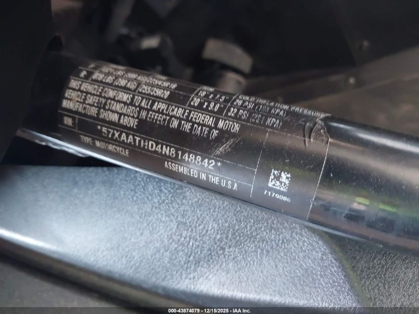 2022 Polaris Slingshot S With Technology Package VIN: 57XAATHD4N8148842 Lot: 43874079