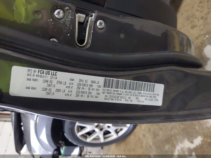 2015 Dodge Journey R/T VIN: 3C4PDDEG8FT607212 Lot: 43874288