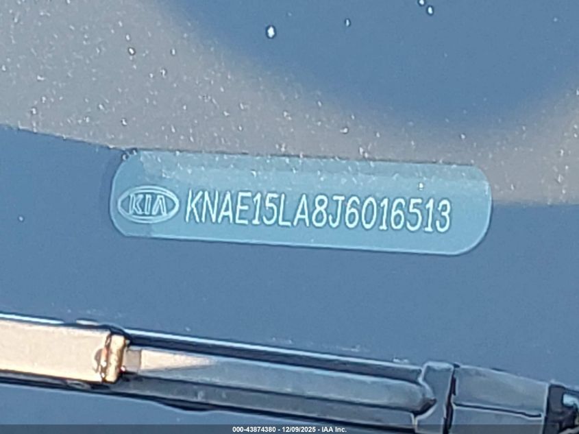 2018 Kia Stinger VIN: KNAE15LA8J6016513 Lot: 43874380