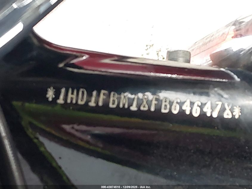 2015 Harley-Davidson Flhr Road King VIN: 1HD1FBM18FB646478 Lot: 43874510