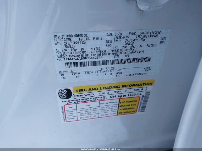 2024 Ford Expedition - 1FMJK2A85REA42514