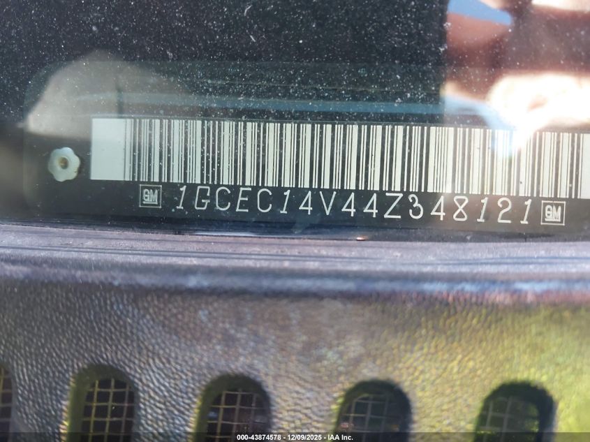 2004 Chevrolet Silverado 1500 Ls VIN: 1GCEC14V44Z348121 Lot: 43874578