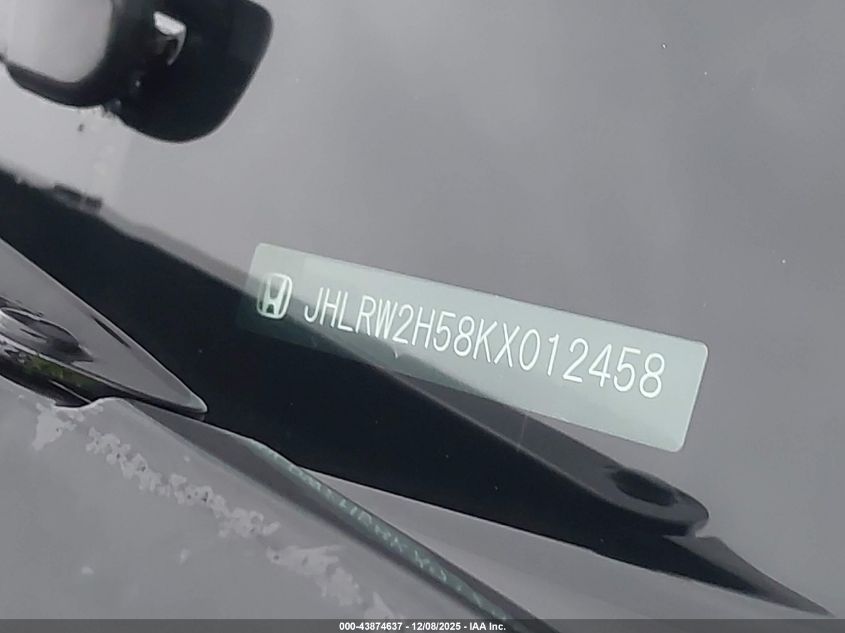 2019 Honda Cr-V Ex VIN: JHLRW2H58KX012458 Lot: 43874637