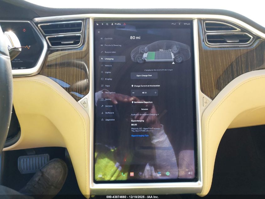 2013 Tesla Model S VIN: 5YJSA1CN9DFP05258 Lot: 43874660