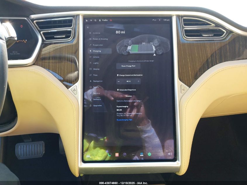 2013 Tesla Model S VIN: 5YJSA1CN9DFP05258 Lot: 43874660