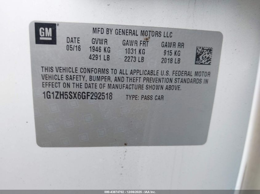 2008 Chevrolet Malibu Lt VIN: 1G1ZJ57798F191746 Lot: 43874702