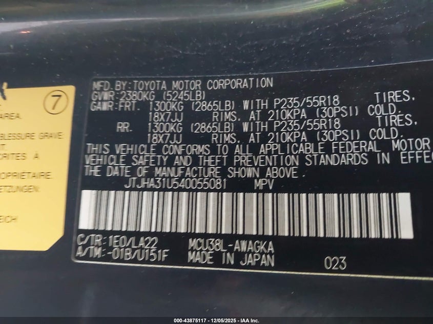 JTJHA31U540055081 2004 LEXUS RX photo no. 9