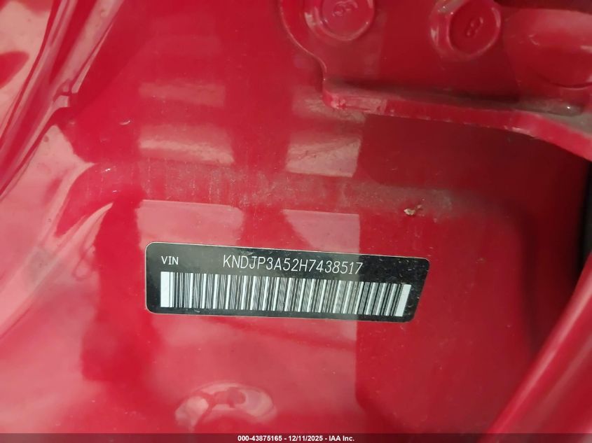 2017 Kia Soul + VIN: KNDJP3A52H7438517 Lot: 43875165