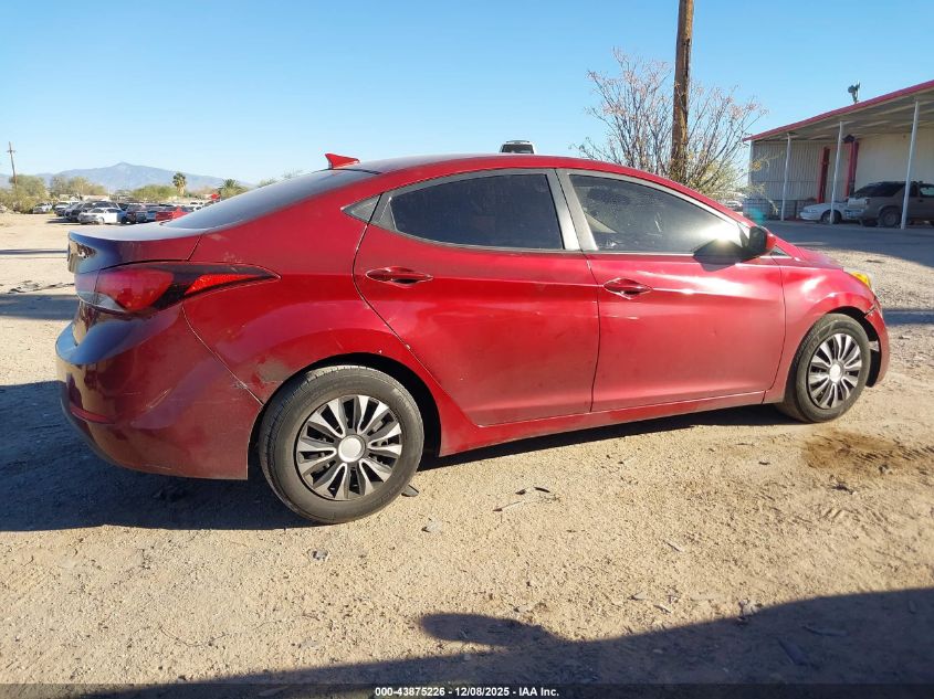 2016 Hyundai Elantra Se VIN: 5NPDH4AE6GH736496 Lot: 43875226