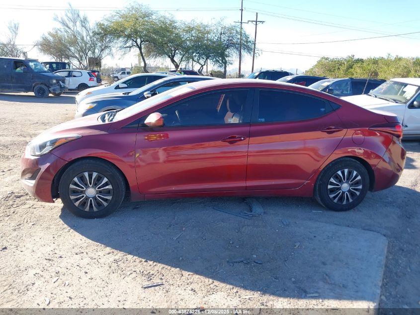 2016 Hyundai Elantra Se VIN: 5NPDH4AE6GH736496 Lot: 43875226