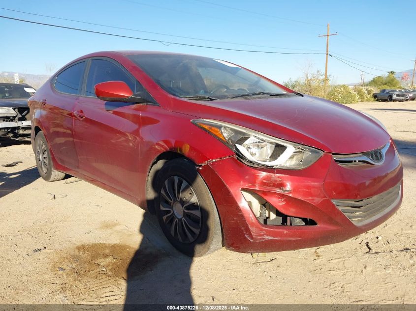 2016 Hyundai Elantra Se VIN: 5NPDH4AE6GH736496 Lot: 43875226