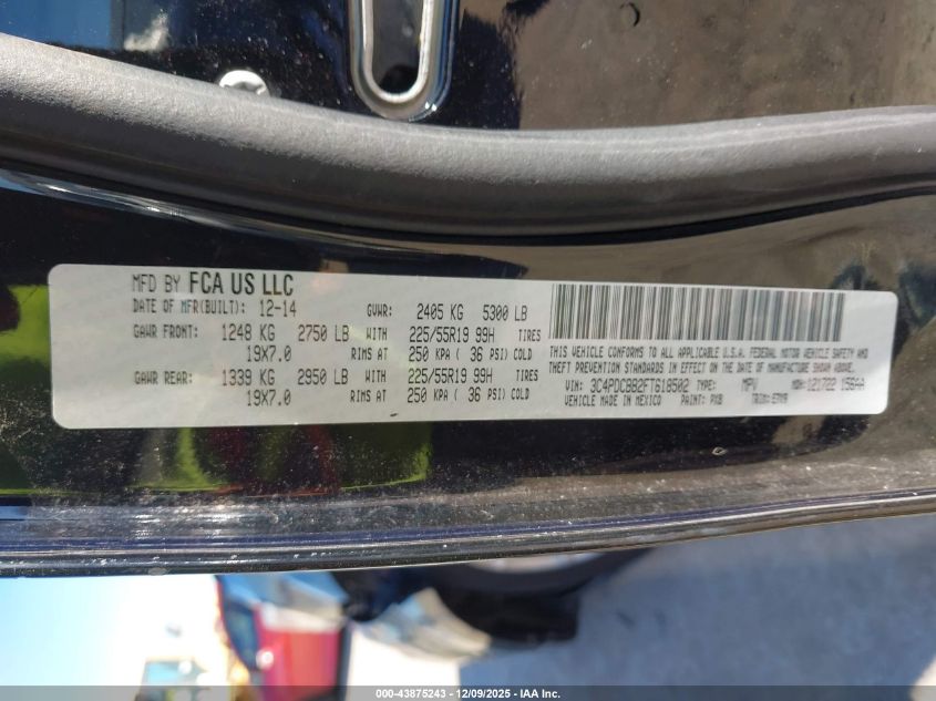 2015 Dodge Journey Sxt VIN: 3C4PDCBB2FT618502 Lot: 43875243