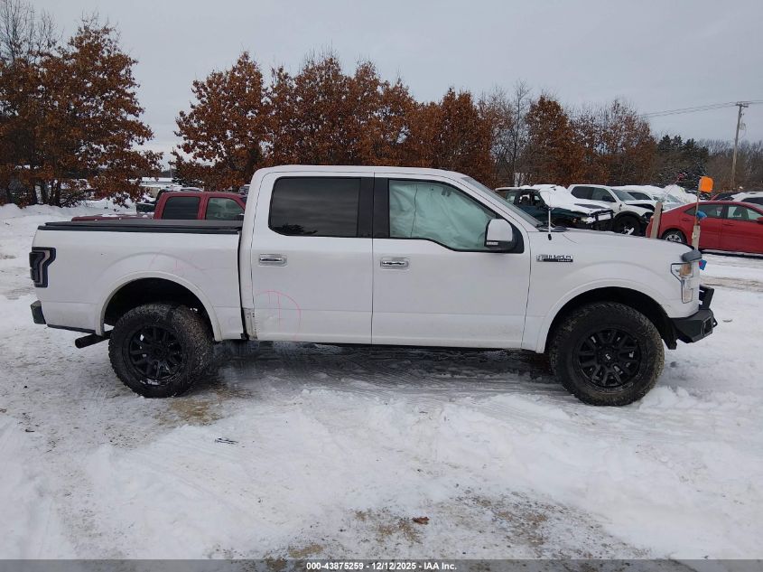 2016 Ford F-150 Lariat VIN: 1FTEW1EF1GKD92413 Lot: 43875259